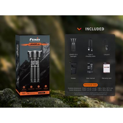 Fenix LR40RV20 - LED Nabíjecí svítilna LED/USB IP68 15000 lm 177 h 5000 mAh