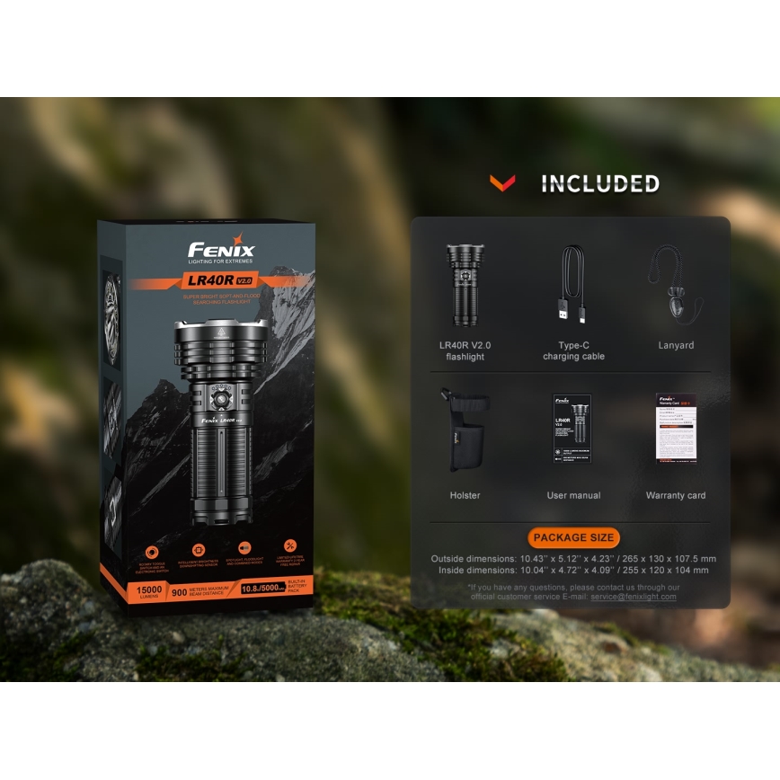 Fenix LR40RV20 - LED Nabíjecí svítilna LED/USB IP68 15000 lm 177 h 5000 mAh