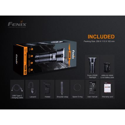 Fenix LR50R - LED Nabíjecí svítilna 4xLED/USB IP68 12000 lm 58 h