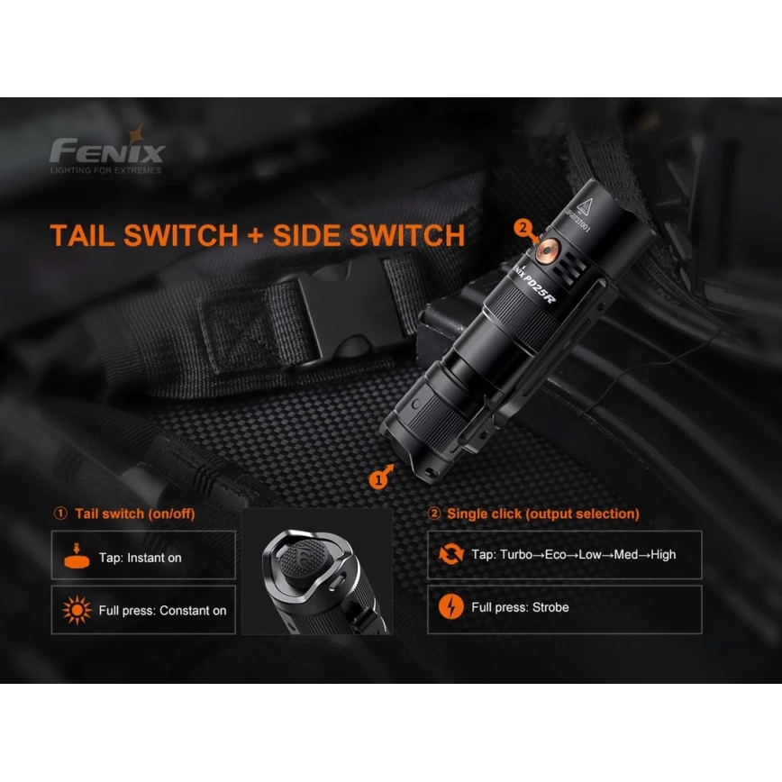 Fenix PD25R - LED Nabíjecí svítilna LED/1xCR123A IP68 800 lm 70 h