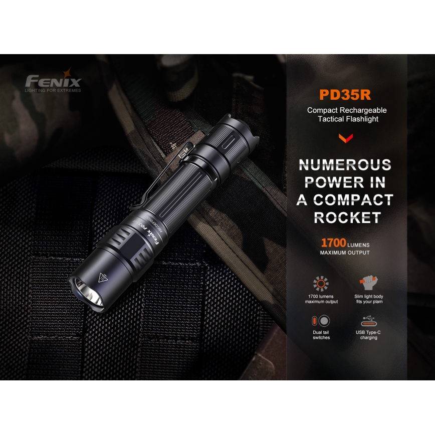 Fenix PD35R - LED Nabíjecí svítilna LED/USB IP68 1700 lm 100 h