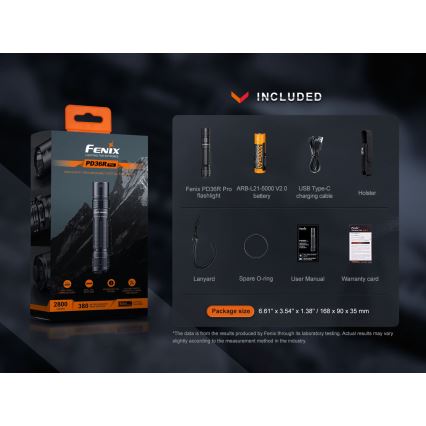 Fenix PD36RPRO - LED Taktická nabíjecí svítilna LED/USB IP68 2800 lm 42 h