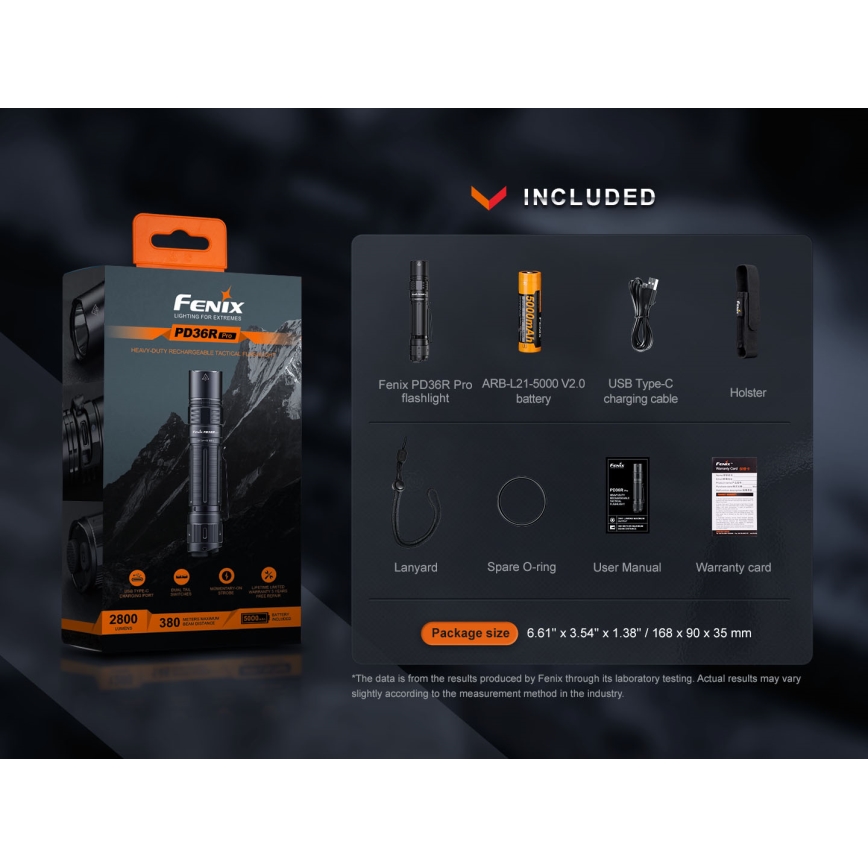 Fenix PD36RPRO - LED Taktická nabíjecí svítilna LED/USB IP68 2800 lm 42 h
