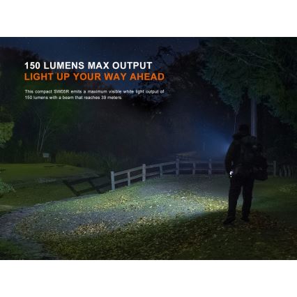 Fenix SW05RUVBLC - LED Stmívatelná nabíjecí svítilna LED/USB IPX6 150 lm 49 h černá
