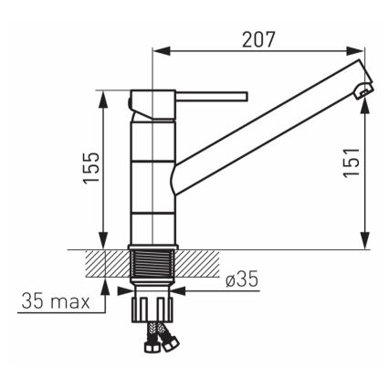 FERRO - Dřezová baterie FIESTA lesklý chrom