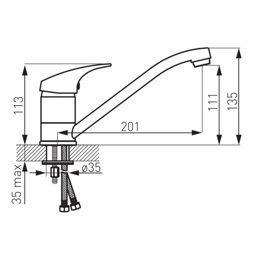FERRO - Dřezová baterie ONE lesklý chrom