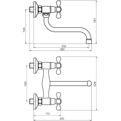 FERRO - Dřezová/umyvadlová baterie ANTICA bronz