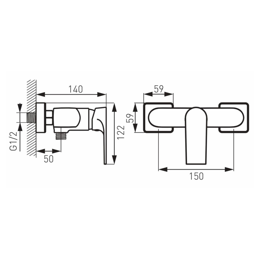 FERRO - Sprchová baterie ALGEO SQUARE lesklý chrom