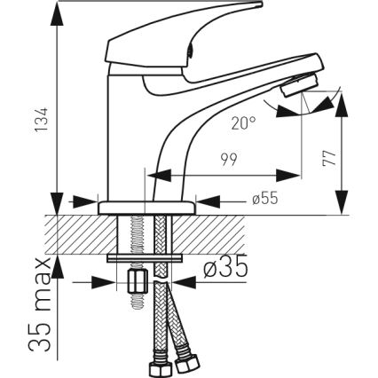 FERRO - Umyvadlová baterie + výpusť ONE lesklý chrom