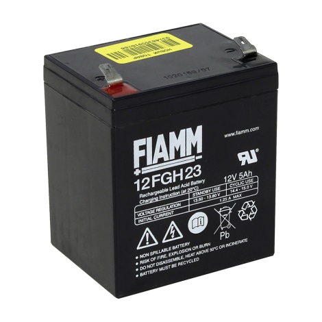 Fiamm 12FGH23 - Olověný akumulátor 12V/5Ah/faston 6,3mm