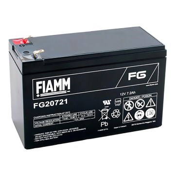 Fiamm FG20721 - Olověný akumulátor 12V/7,2Ah/faston 4,7mm Fiamm FG20721 - Olověný akumulátor 12V/7,2Ah/faston 4,7mm