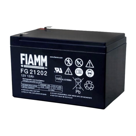 Fiamm FG21202 - Olověný akumulátor 12V/12Ah/faston 6,3mm