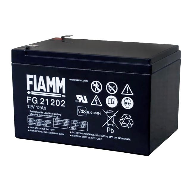 Fiamm FG21202 - Olověný akumulátor 12V/12Ah/faston 6,3mm