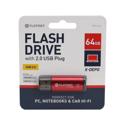 Flash Disk USB 64GB červená