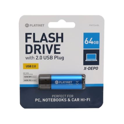 Flash Disk USB 64GB modrá