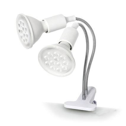 Flexibilní stolní lampa s klipem pro pěstování rostlin PLANTY 2xE27/30W/230V bílá