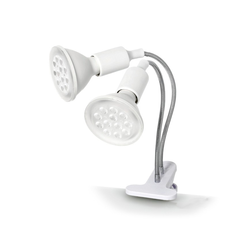 Flexibilní stolní lampa s klipem pro pěstování rostlin PLANTY 2xE27/30W/230V bílá