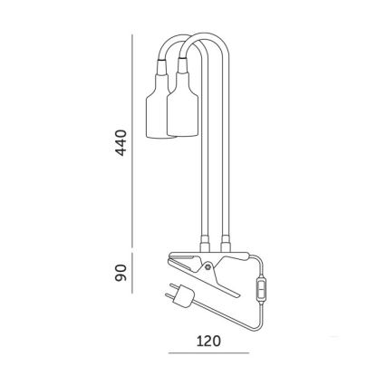 Flexibilní stolní lampa s klipem pro pěstování rostlin PLANTY 2xE27/30W/230V bílá