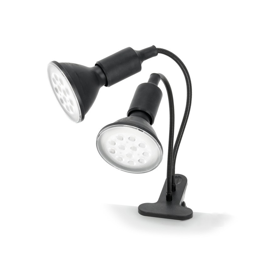 Flexibilní stolní lampa s klipem pro pěstování rostlin PLANTY 2xE27/30W/230V černá