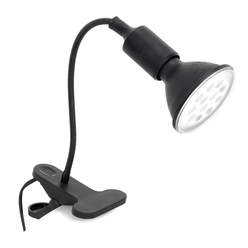 Flexibilní stolní lampa s klipem CLIP 1xE27/30W/230V černá