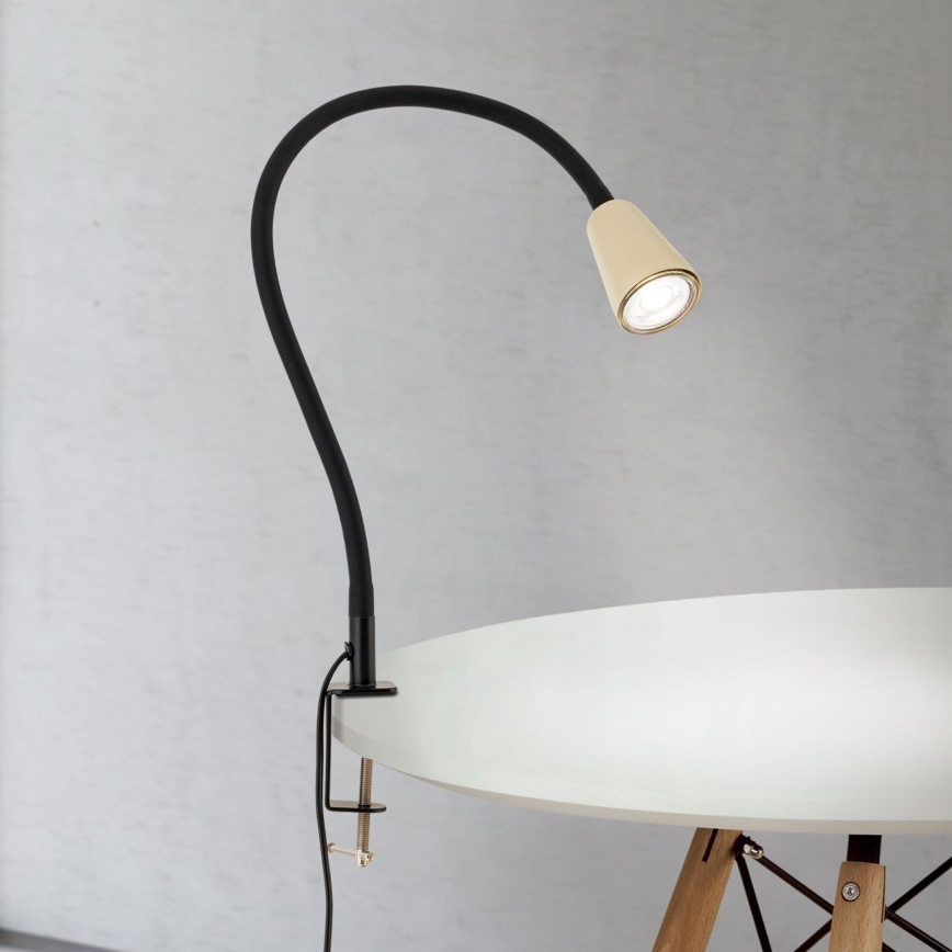 Flexibilní stolní lampa s klipem DOTTY 1xGU10/10W/230V béžová/černá