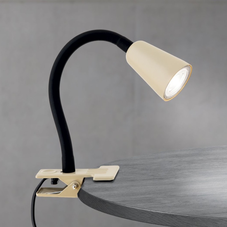 Flexibilní stolní lampa s klipem DOTTY 1xGU10/10W/230V béžová/černá