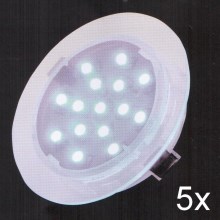 Fulgur 21073 - SADA 5x LED Koupelnové podhledové svítidlo ELESPOT 1xLED/0,7W/230V IP44