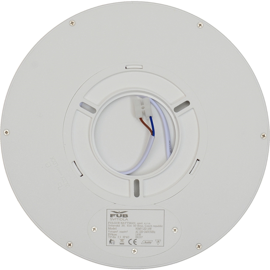 Fulgur 41810 - LED Stropní svítidlo NOMY LED/18W/230V 3000/4000/6000K IP40 pr. 23 cm bílá