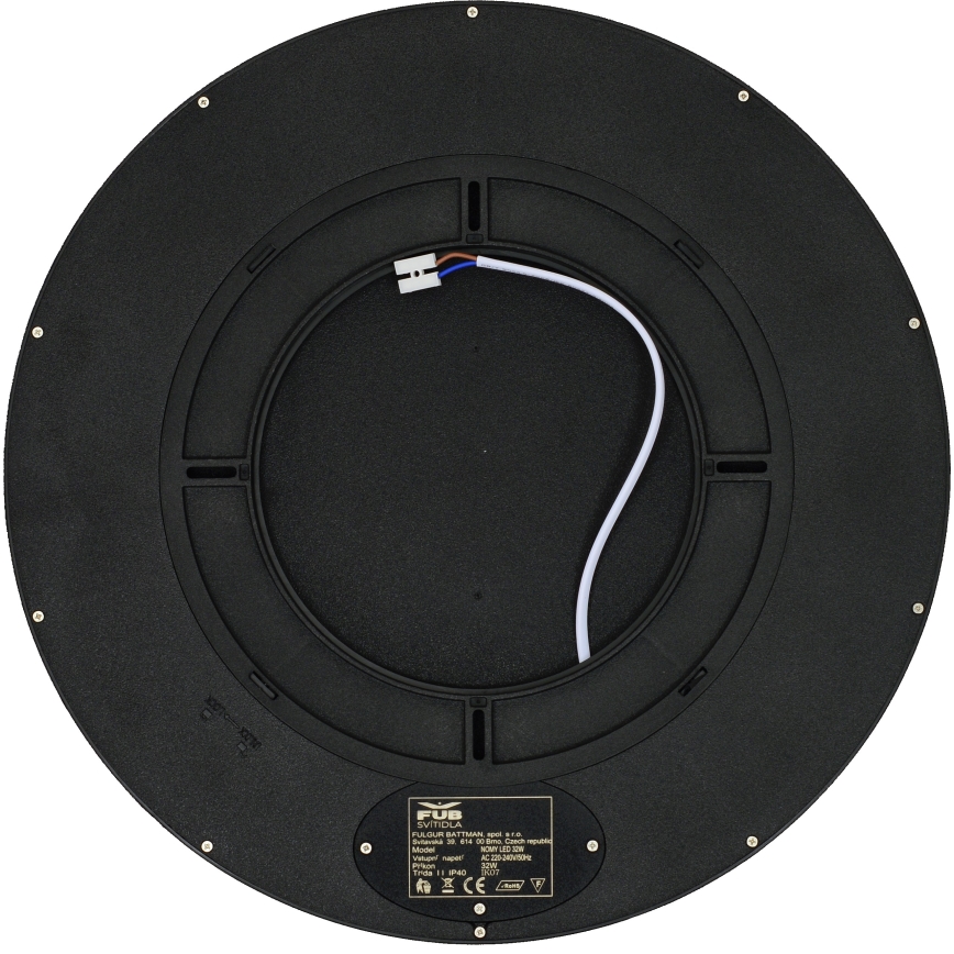 Fulgur 41813 - LED Stropní svítidlo NOMY LED/32W/230V 3000/4000/6000K IP40 pr. 40 cm černá