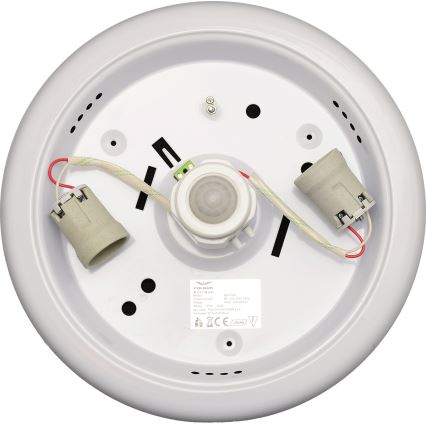 Fulgur s-22941 - Stropní svítidlo se senzorem pohybu a soumraku DARINA 2xE27/40W/230V pr. 30 cm bílá