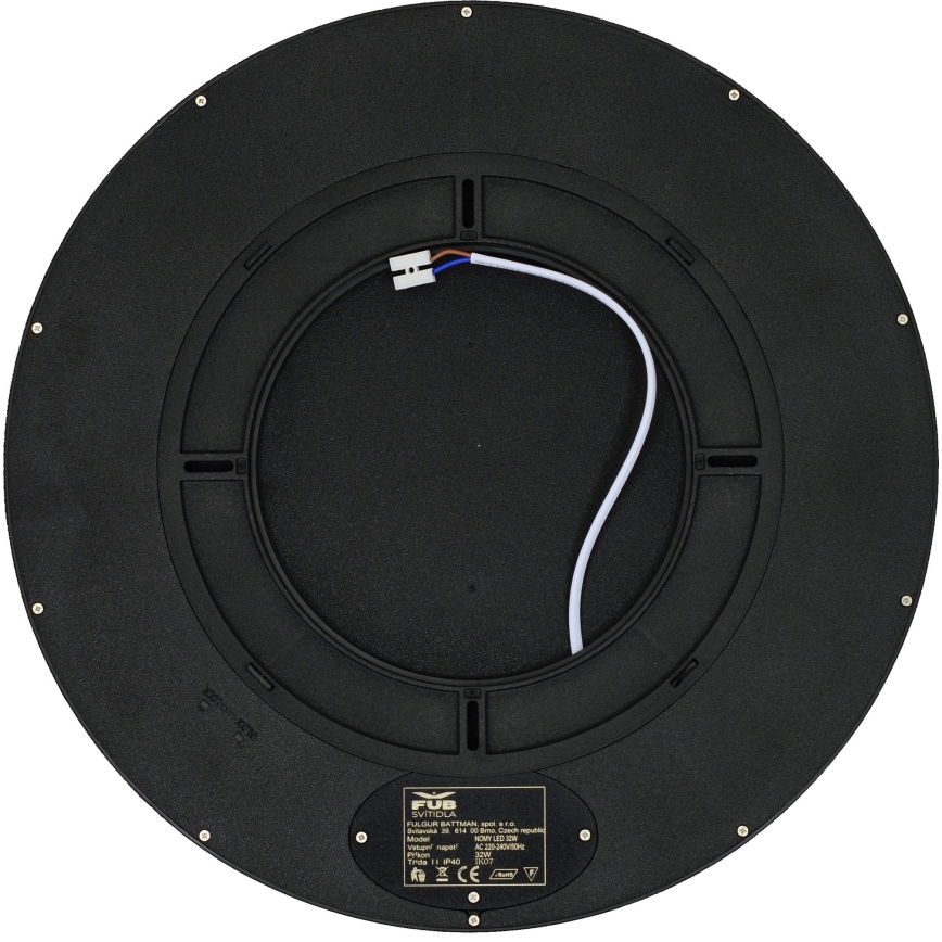 Fulgur s-42589 - LED Stropní svítidlo se senzorem pohybu NOMY-S LED/32W/230V 3000/4000/6000K IP40 pr. 40 cm černá