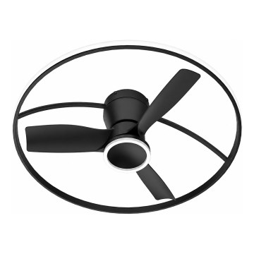 Fulgur s-43047 - LED Stmívatelný stropní ventilátor THORA LED/50W/230V 2700-5000K černá + dálkové ovládání