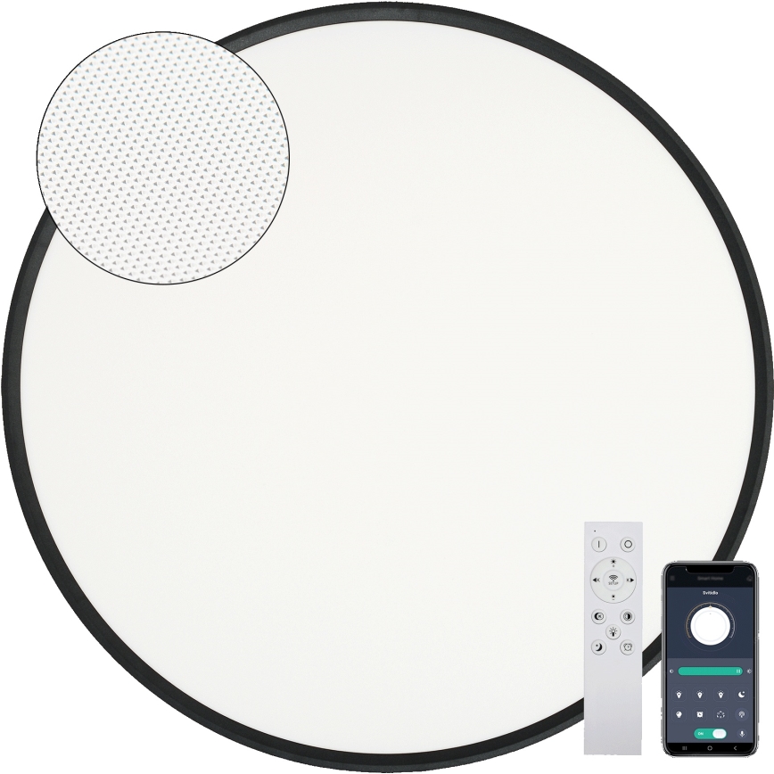 Fulgur s-43059 - LED Stmívatelné stropní svítidlo NOMY LED/50W/230V 3000-6500K pr. 60 cm UGR19 IP40 Wi-Fi černá + dálkové ovládání