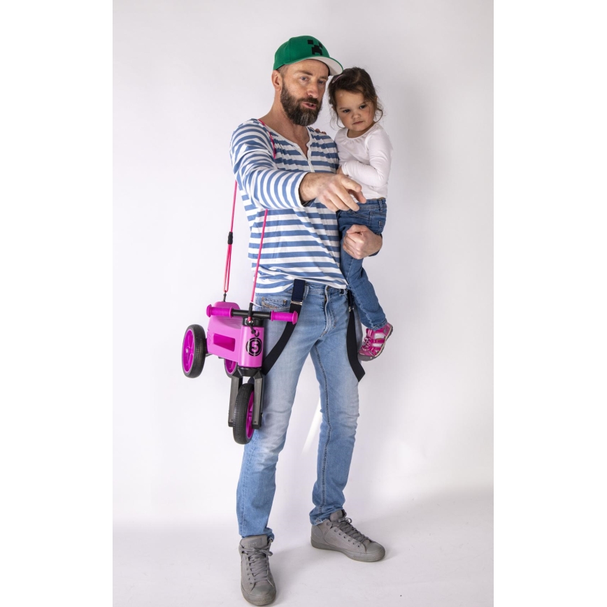 Funny Wheels - Odrážedlo 2v1 RIDER SUPER SPORT růžová/černá