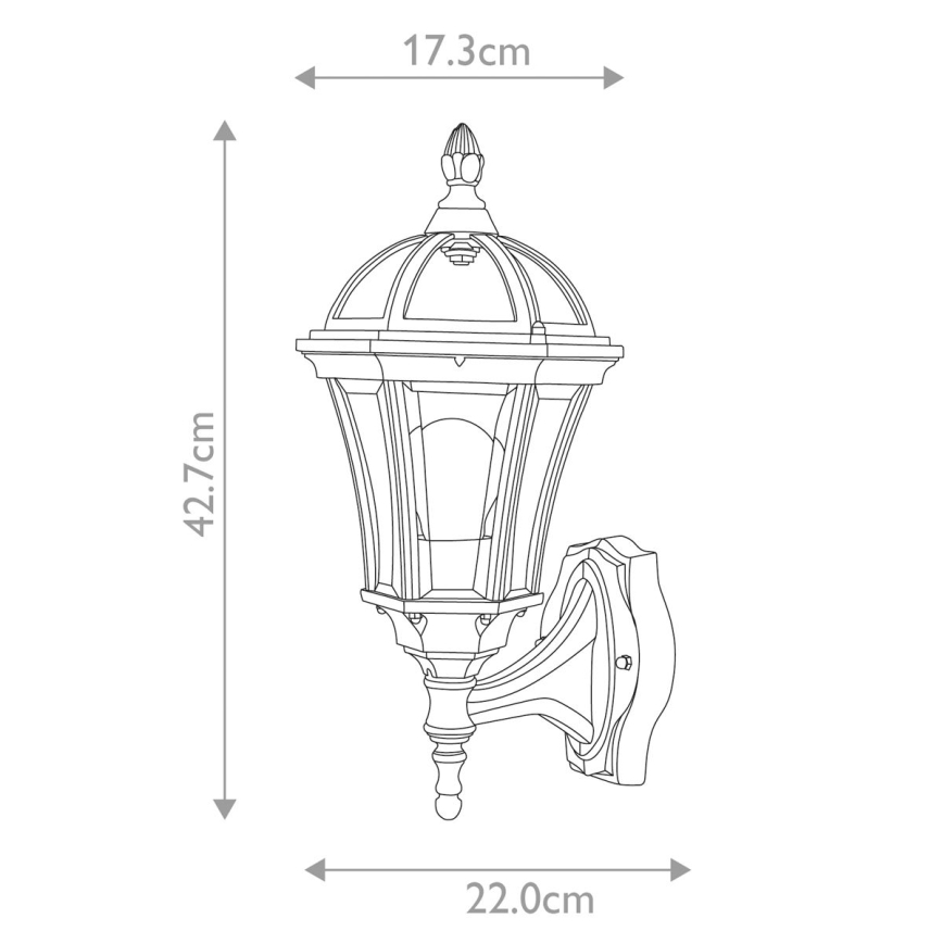 Garden Zone - Venkovní nástěnné svítidlo LEDBURY 1xE27/100W/230V IP44