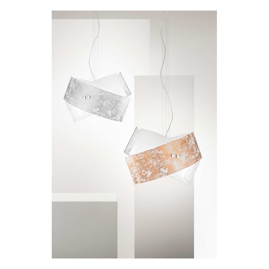 Gea Luce CAMILLA S G arg - Lustr na lanku CAMILLA 2xE27/70W/230V stříbrná