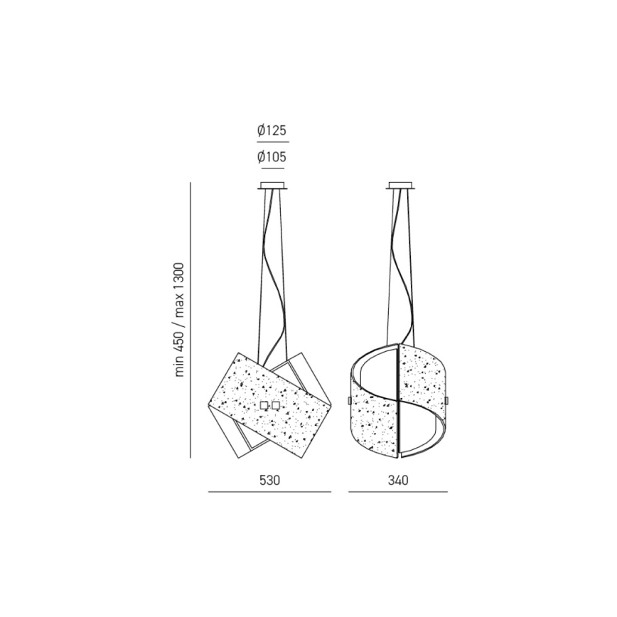 Gea Luce CAMILLA S G arg - Lustr na lanku CAMILLA 2xE27/70W/230V stříbrná