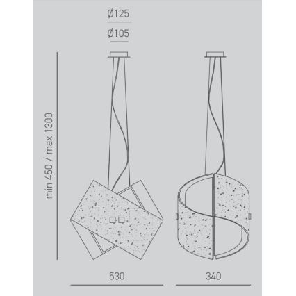 Gea Luce CAMILLA S G oro - Lustr na lanku CAMILLA 2xE27/70W/230V zlatá