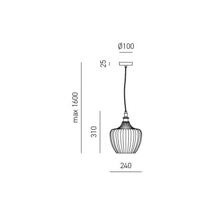 Gea Luce CLEOFE S/10 A - Lustr na lanku CLEOFE 1xE27/60W/230V pr. 24 cm
