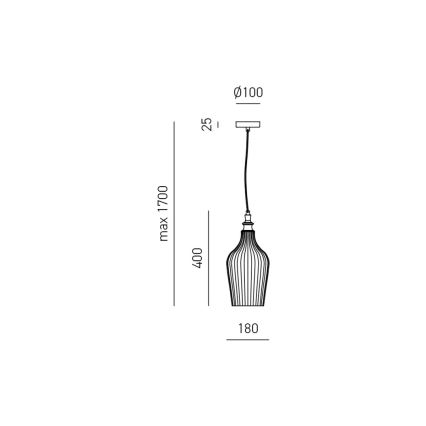 Gea Luce CLEOFE S/12 A - Lustr na lanku CLEOFE 1xE27/60W/230V pr. 18 cm