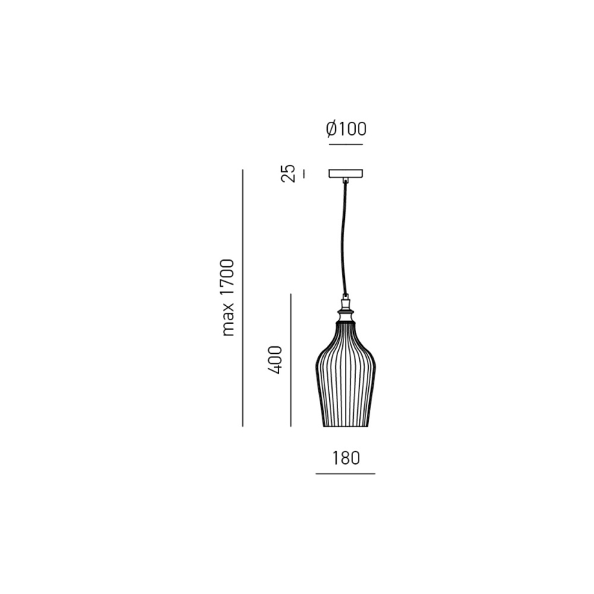 Gea Luce CLEOFE S/12 A - Lustr na lanku CLEOFE 1xE27/60W/230V pr. 18 cm