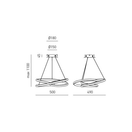 Gea Luce DIVA S P ORO - LED Stmívatelný lustr na lanku DIVA LED/43W/230V zlatá