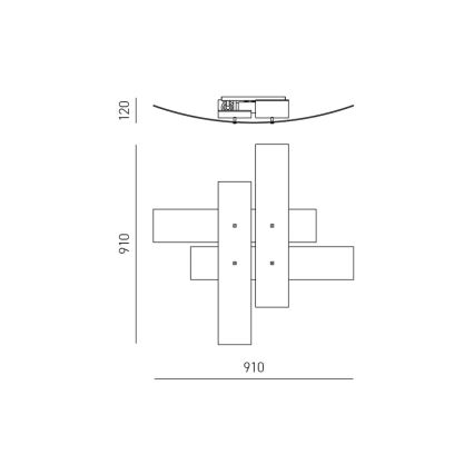 Gea Luce LARA P G arg - Stropní svítidlo LARA 4xE27/52W/230V 91 cm stříbrná