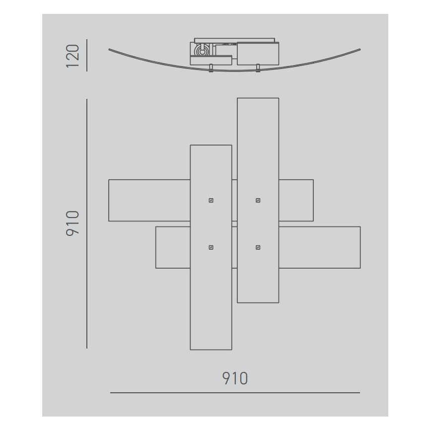 Gea Luce LARA P G oro - Stropní svítidlo LARA 4xE27/52W/230V 91 cm zlatá