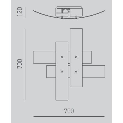 Gea Luce LARA P M arg - Stropní svítidlo LARA 2xE27/70W/230V 70 cm stříbrná