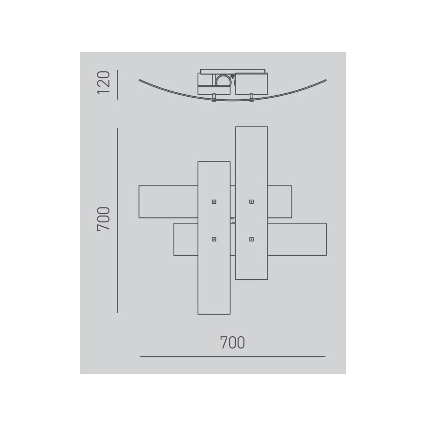 Gea Luce LARA P M arg - Stropní svítidlo LARA 2xE27/70W/230V 70 cm stříbrná