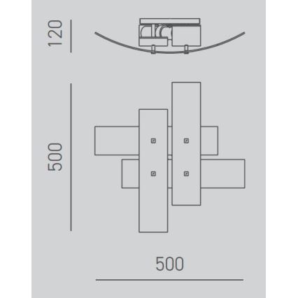 Gea Luce LARA P P oro - Stropní svítidlo LARA 2xE27/52W/230V 50 cm zlatá