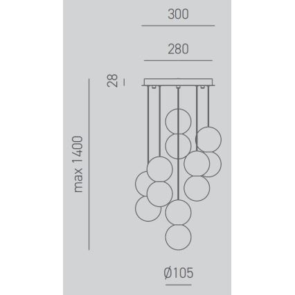 Gea Luce SFERA S6 G - Lustr na lanku SFERA 6xG9/28W/230V