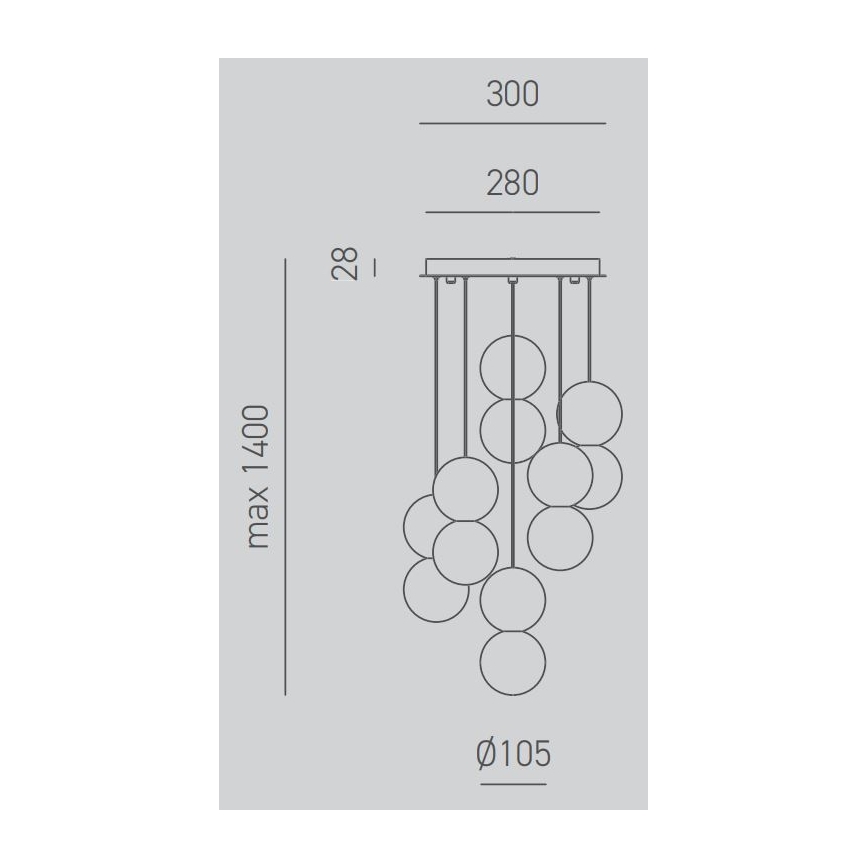 Gea Luce SFERA S6 G - Lustr na lanku SFERA 6xG9/28W/230V