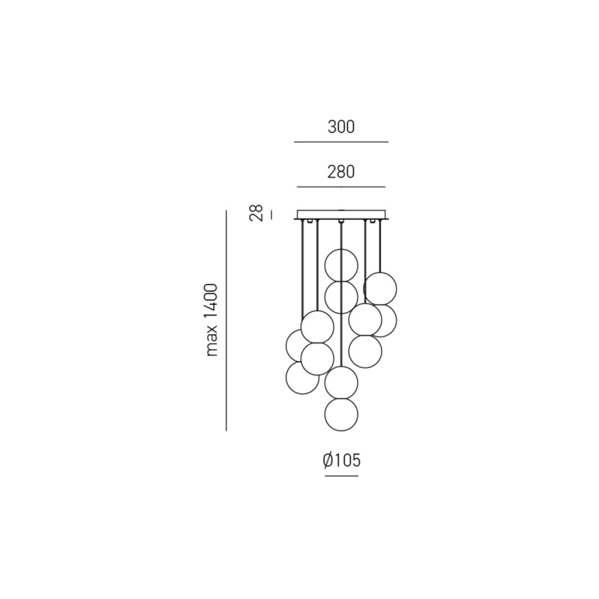 Gea Luce SFERA S6 G - Lustr na lanku SFERA 6xG9/28W/230V